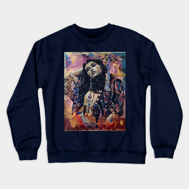 Gypsy Beauty Crewneck Sweatshirt by WatercolorArteest